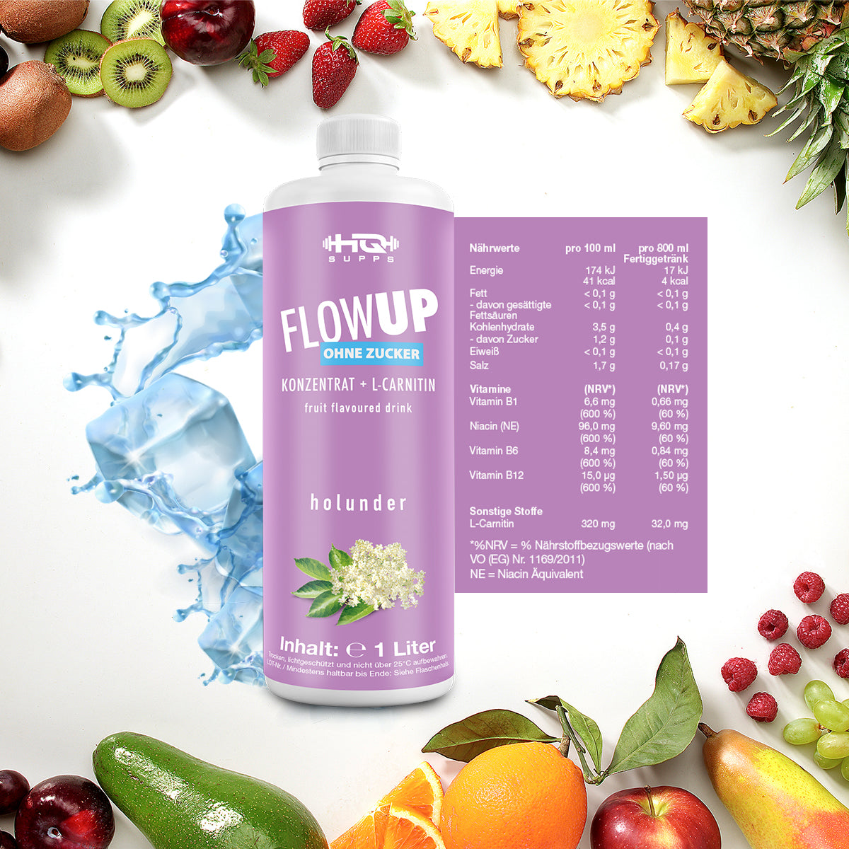 FlowUP - Powerkonzentrat + L-Carnitin für Sportler