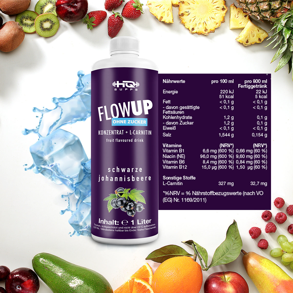 FlowUP - Powerkonzentrat + L-Carnitin für Sportler