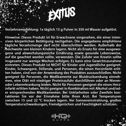 EXITUS - Hardcore Pre Workout, Focus & Motivations Booster 250g