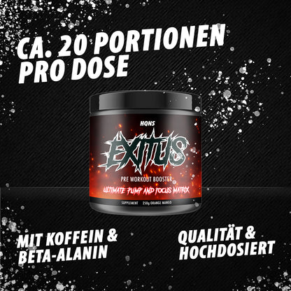 EXITUS - Hardcore Pre Workout, Focus & Motivations Booster 250g