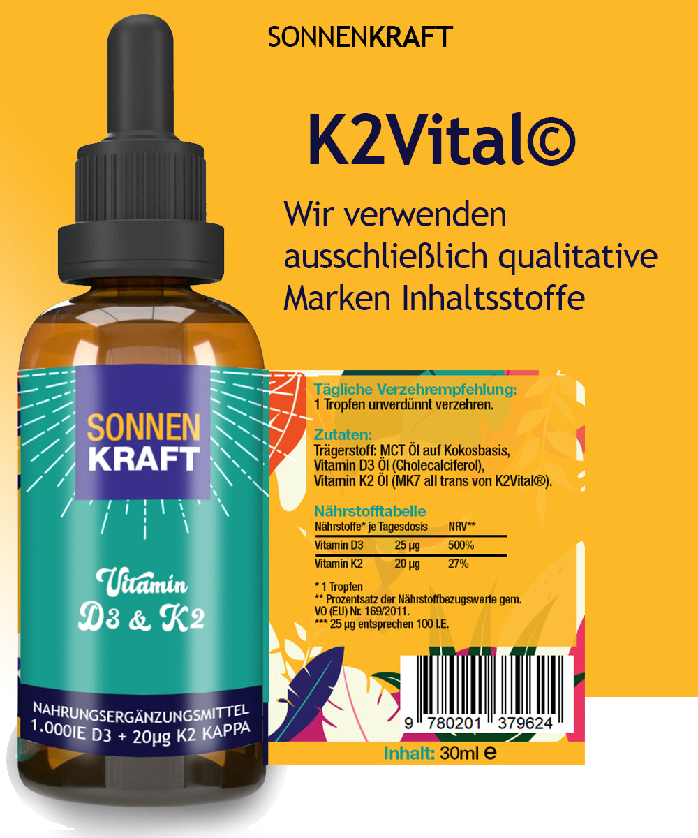 SonnenKraft Tropfen 30ml - Vitamin D3 und K2