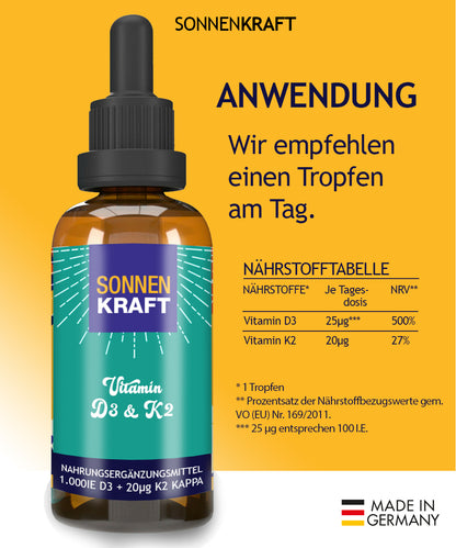 SonnenKraft Tropfen 30ml - Vitamin D3 und K2